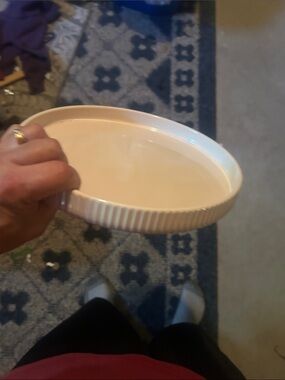 Ceramic Oval Serving soufflé dish in Cream 10 inch